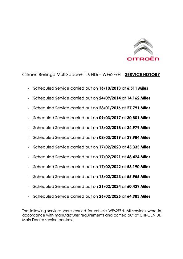 Citroen Berlingo 1.6 HDi Plus Multispace MPV 5dr Diesel Manual Euro 5 (90 ps)