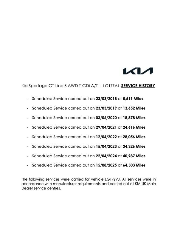 Kia Sportage 1.6 T-GDi GT-Line S SUV 5dr Petrol DCT AWD Euro 6 (174 bhp)