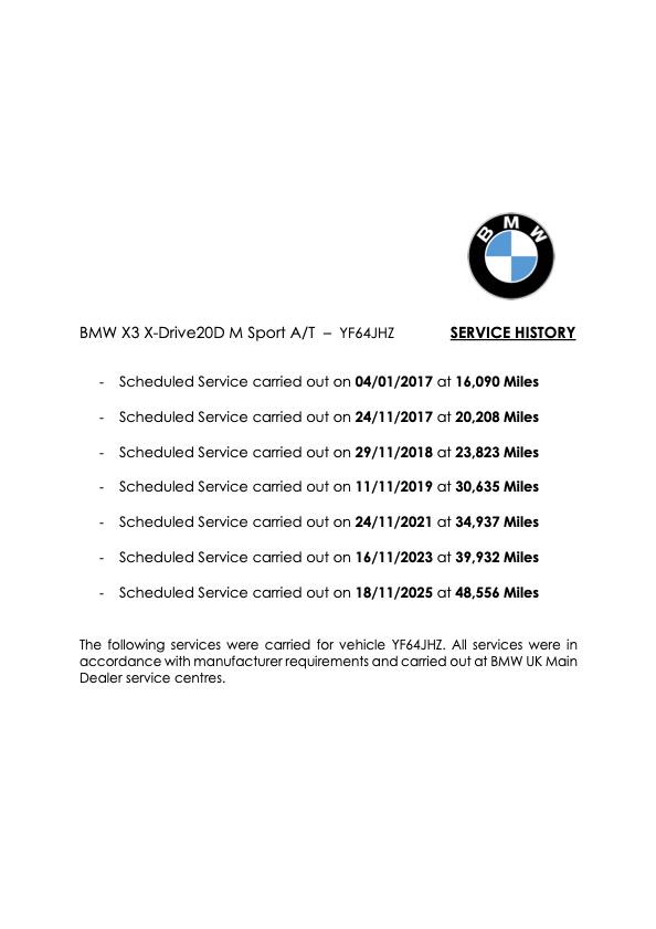 BMW X3 2.0 20d M Sport SUV 5dr Diesel Auto xDrive Euro 6 (s/s) (190 ps)